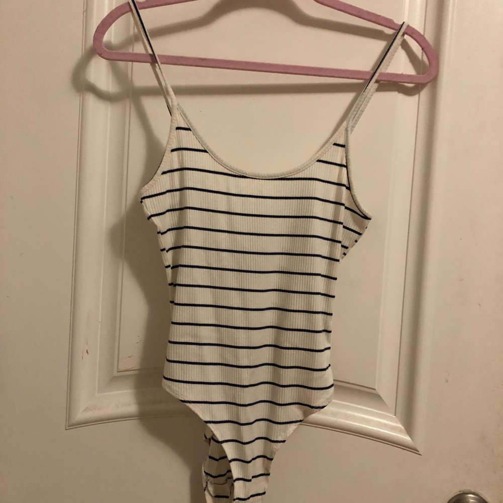 Blue and White Bodysuit